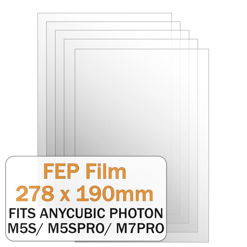 FEP Film for Anycubic Photon Mono M5s/ Photon Mono M5s Pro/ Photon Mono M7 Pro (5 Pcs) - 3docity