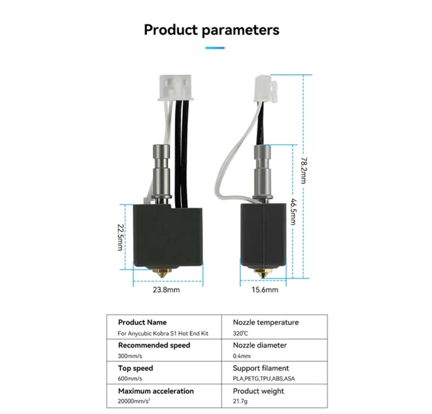 Hotend Kit for Anycubic Kobra S1 - 3docity