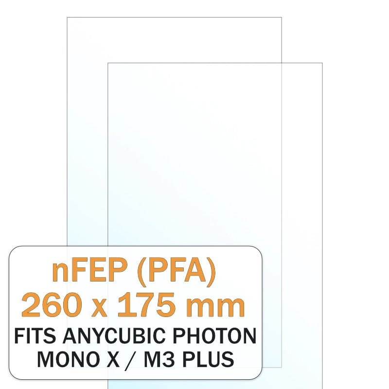 PFA(nFEP) Film for Anycubic Photon Mono X/ Mono X 6K/ M3 Plus/ Mono X2/ Mono X 6Ks (2 Pcs) - 3docity