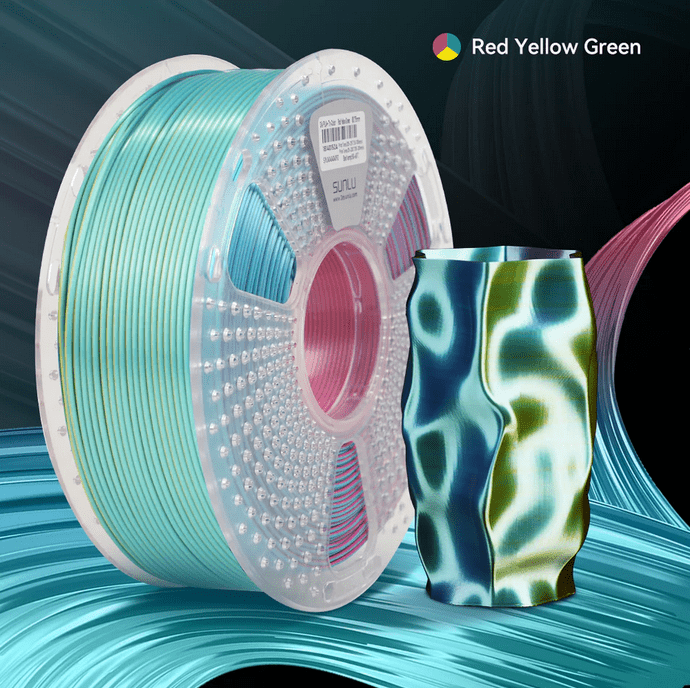 SUNLU Silk PLA+ TRI - COLOUR 1.75mm Filament 1kg Spool - 3docity