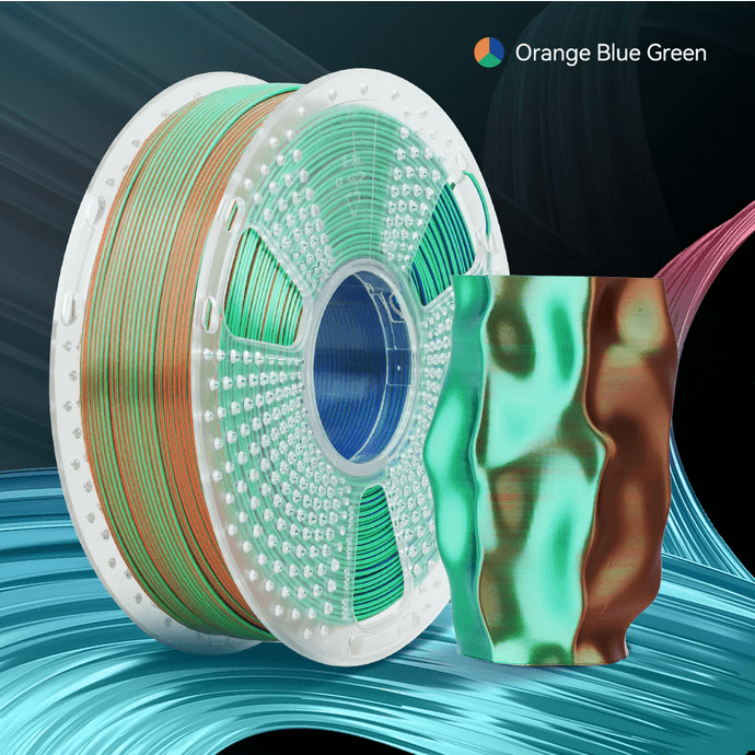 SUNLU Silk PLA+ TRI - COLOUR 1.75mm Filament 1kg Spool - 3docity
