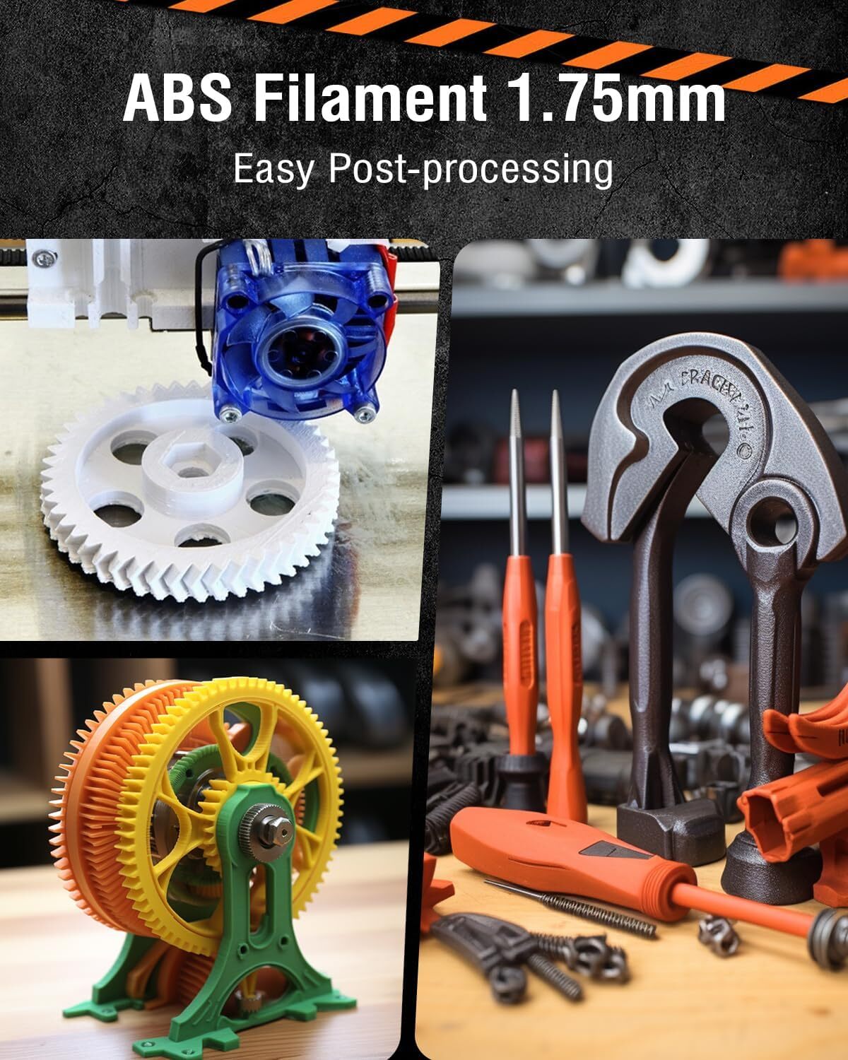 10x 1KG SUNLU BLACK ABS Bulk Filament Savings Bundle - 3docity