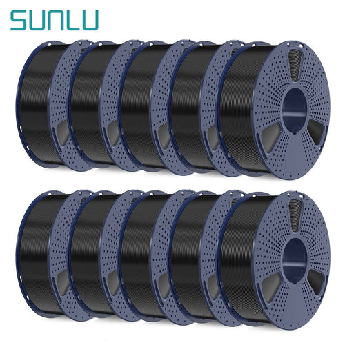 10x 1KG SUNLU BLACK PLA+ 2.0 Bulk Filament Bundle - 3docity