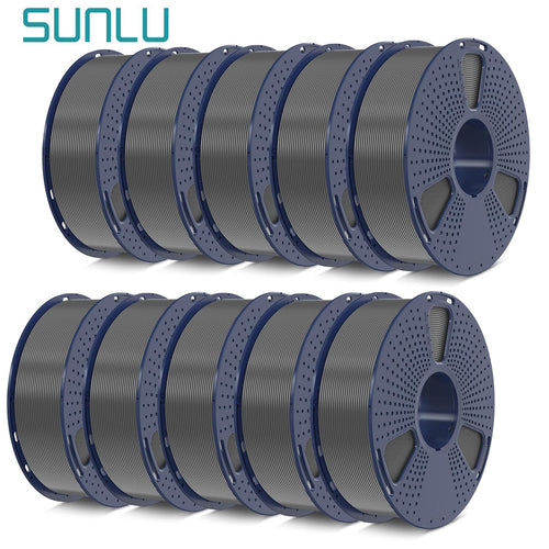 10x 1KG SUNLU GREY PLA+ 2.0 Bulk Filament Bundle - 3docity
