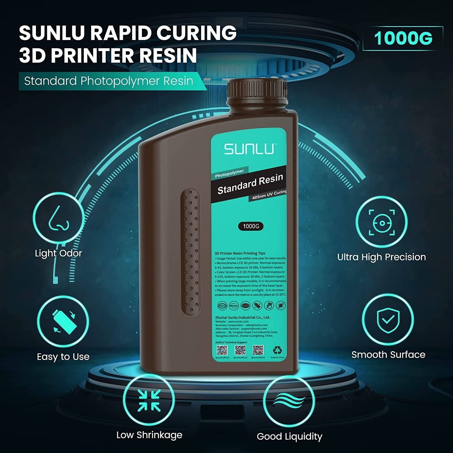 10x 1KG SUNLU GREY STANDARD Resin Bulk Discount Bundle - 3docity