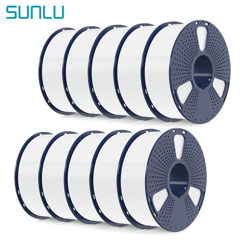10x 1KG SUNLU WHITE PLA+ 2.0 Bulk Filament Bundle - 3docity