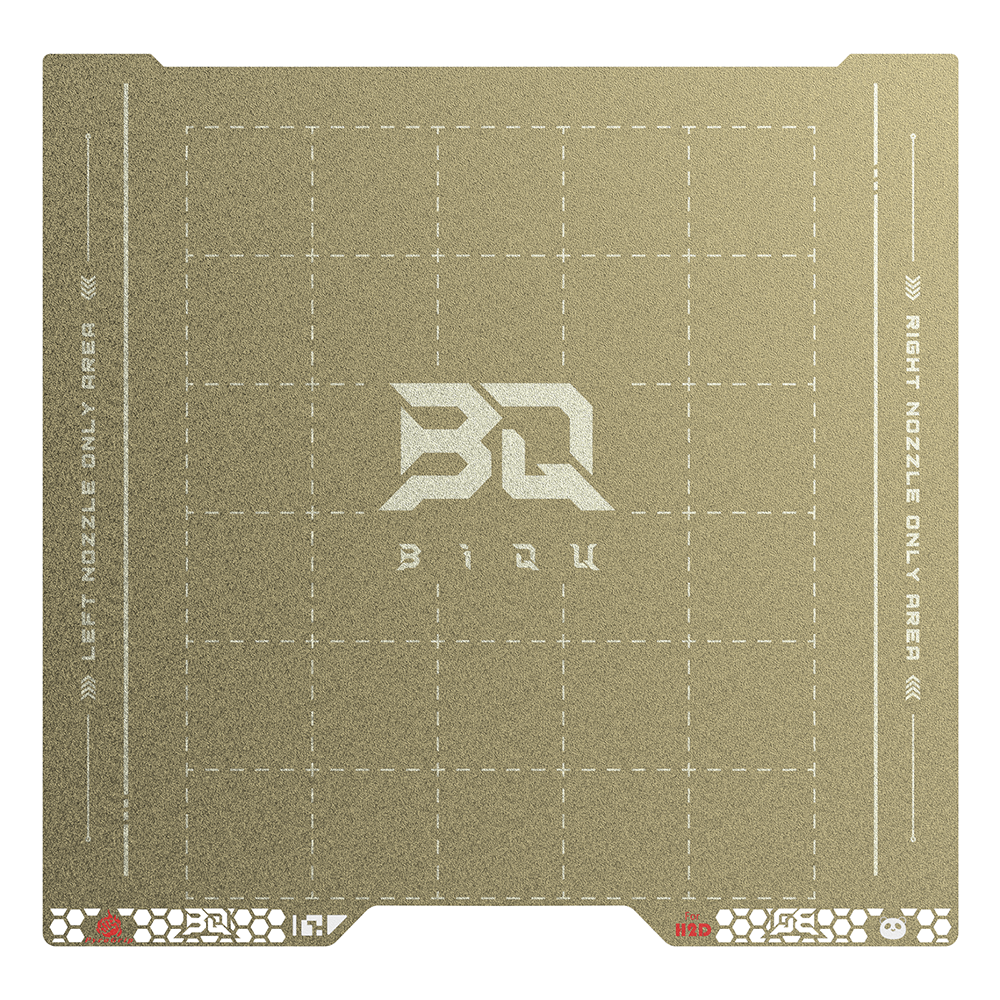BIQU PyroGrip Build Plate for Bambu Lab H2D H2S - top view showing textured surface and grid pattern