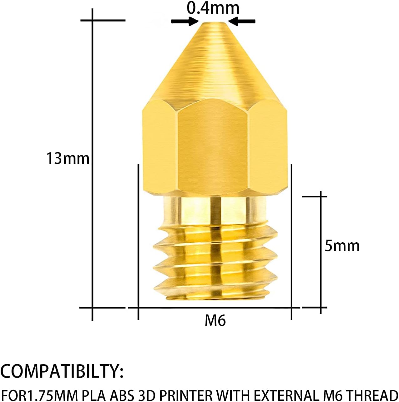 3docity Creality Ender 3/ CR - 10 Brass Nozzles 24 Variety Pack - 3docity