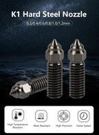 3docity Creality K1 Hardened Steel Nozzles 8pcs Variety Pack - 3docity