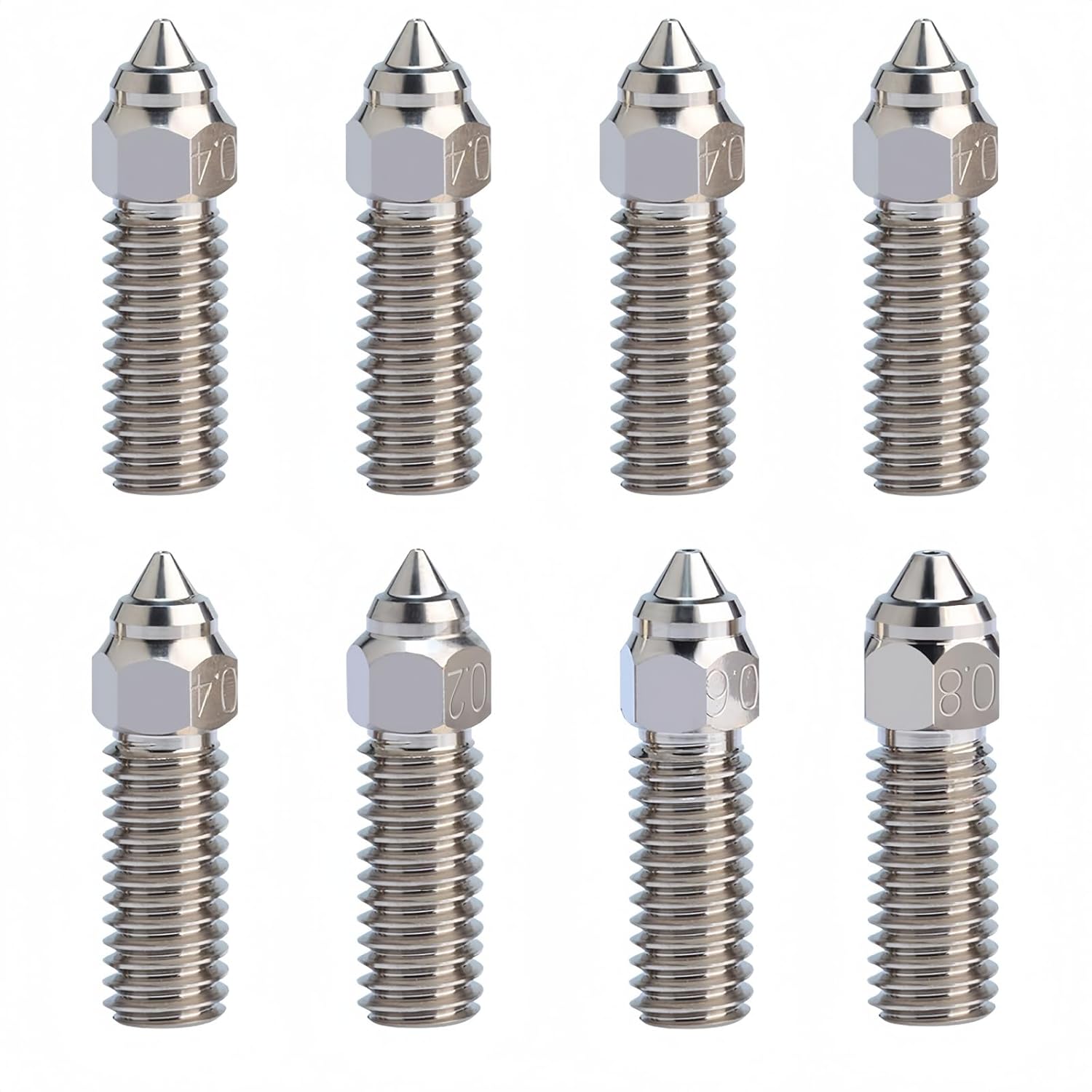 3docity Creality K1 Zirconium Copper Nozzles 8pcs Variety Pack - 3docity