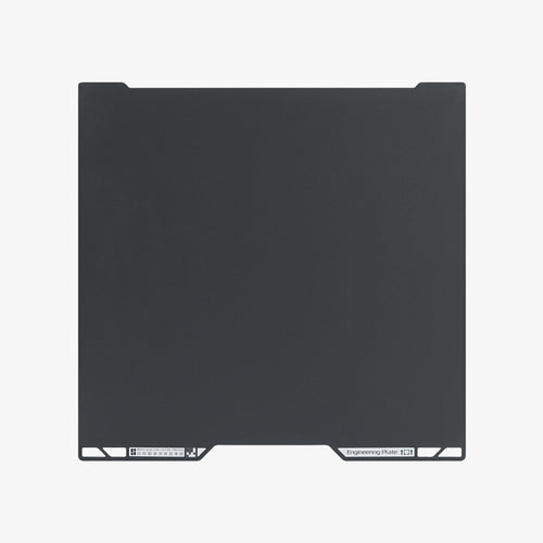 Bambu Engineering Plate H2D/H2S build plate, dark gray textured surface, top view