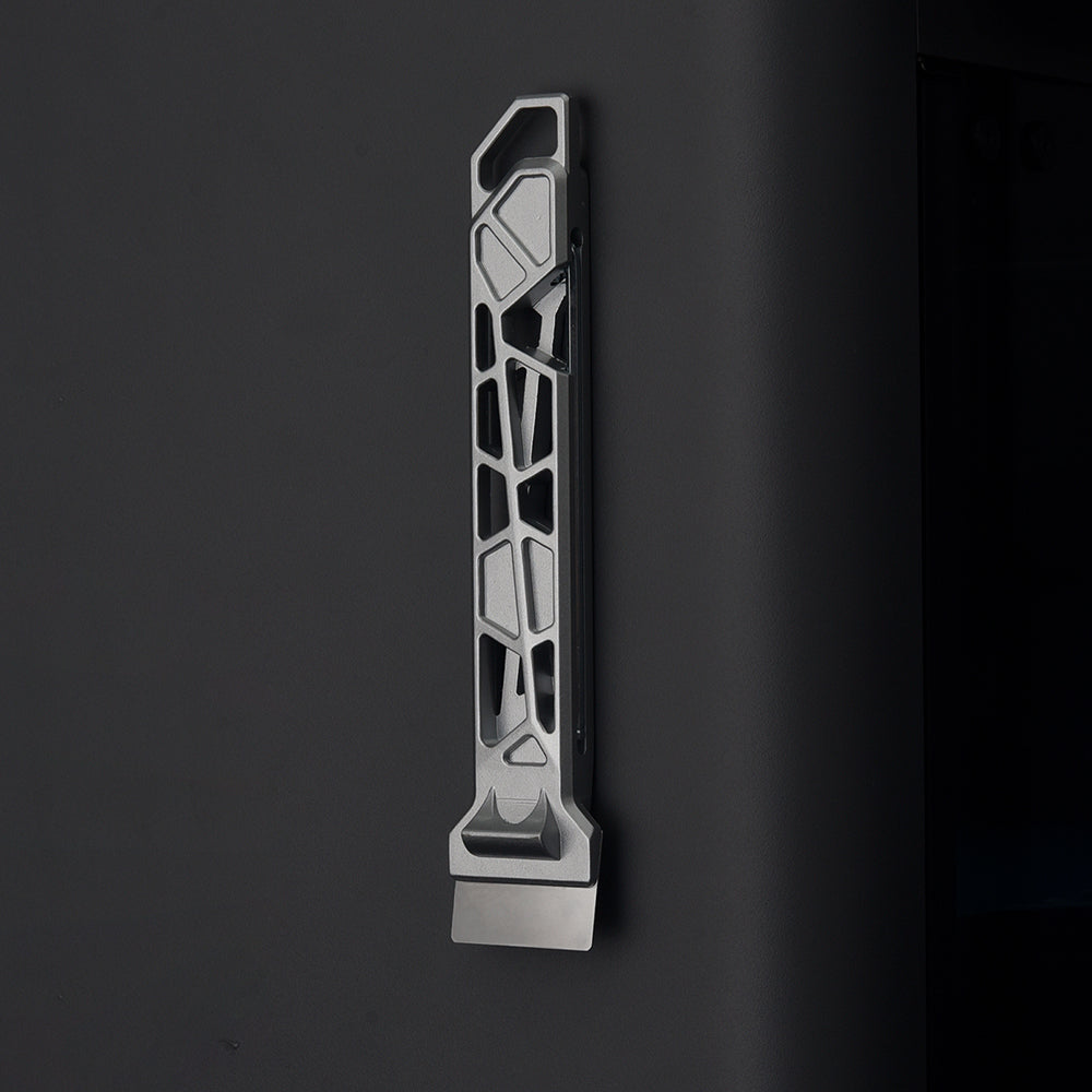 BIQU Panda Edge V2 aluminum alloy scraper with magnetic storage and hex key slots, side view