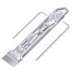 BIQU Panda Edge V2 aluminum scraper with magnetic storage and hex key slots, angled view showing tool components