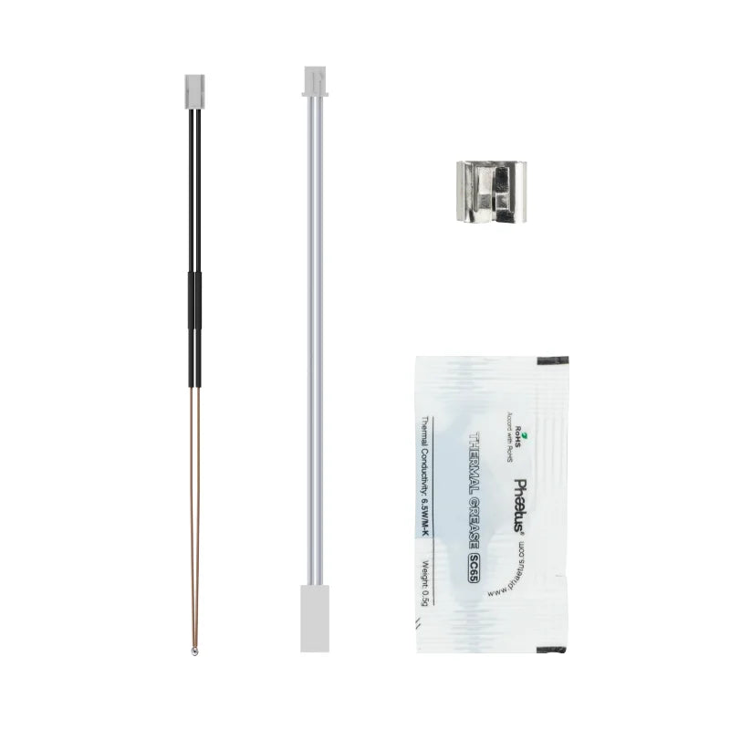 Phaetus ceramic heater and thermistor kit for Bambu Lab X1/X1C with components displayed