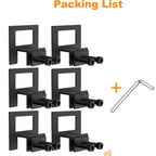 Adjustable Mattress Stopper Clips, 6 Pack – Non - Slip Bed Frame Holders, Black - 3docity