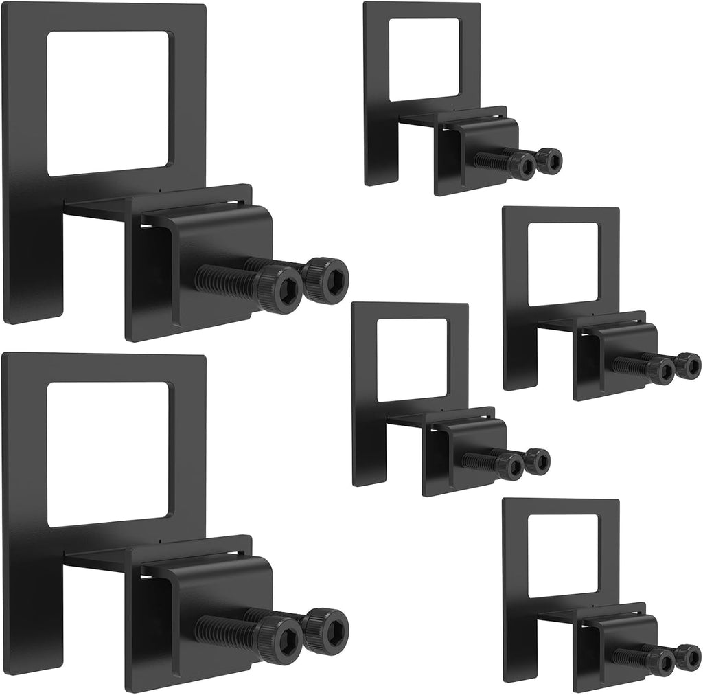 Adjustable Mattress Stopper Clips, 6 Pack – Non - Slip Bed Frame Holders, Black - 3docity