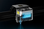 Aliencell X1 Diode Laser Engraver with dual fans, air assist system, and blue cooling visualization on dark background