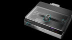Aliencell X1 Diode Laser Engraver with air assist system highlighted in turquoise, top view