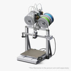 Bambu Lab A2L multi-material 3D printer with dual extruders and filament spools