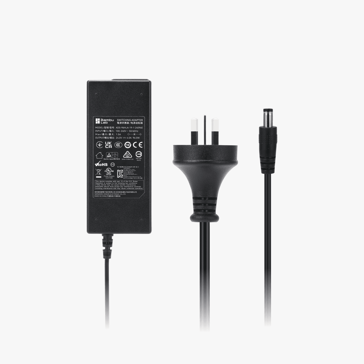 Bambu Lab AMS 2 Pro Switching Adapter with power cord and connectors on white background