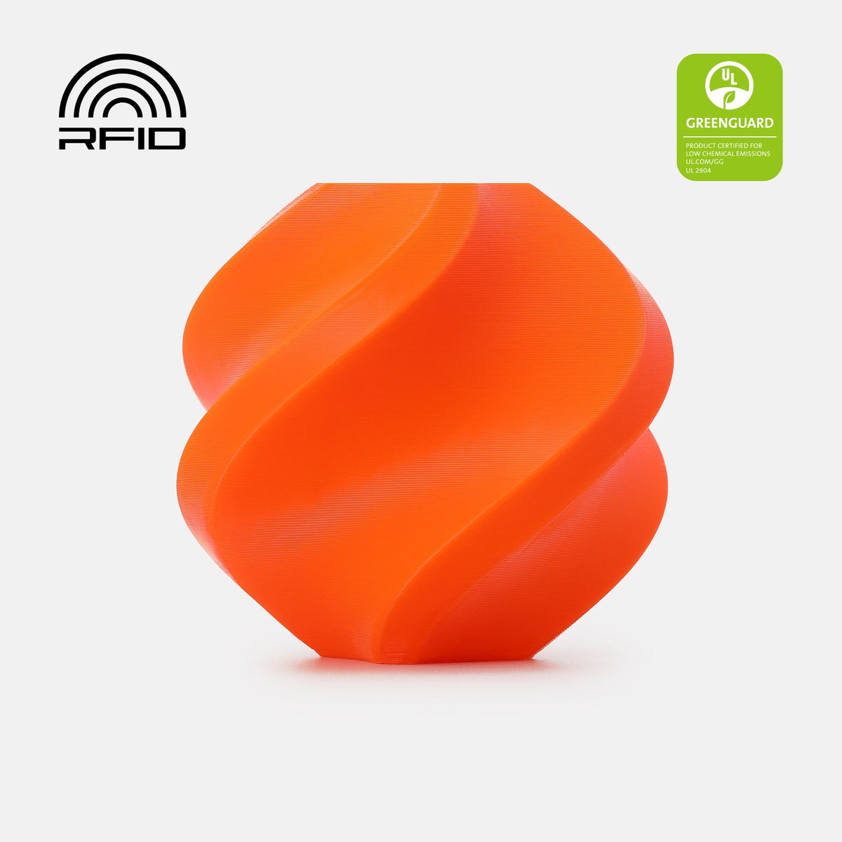 Bambu Lab PETG Basic Orange 1.75mm filament 1kg refill print sample