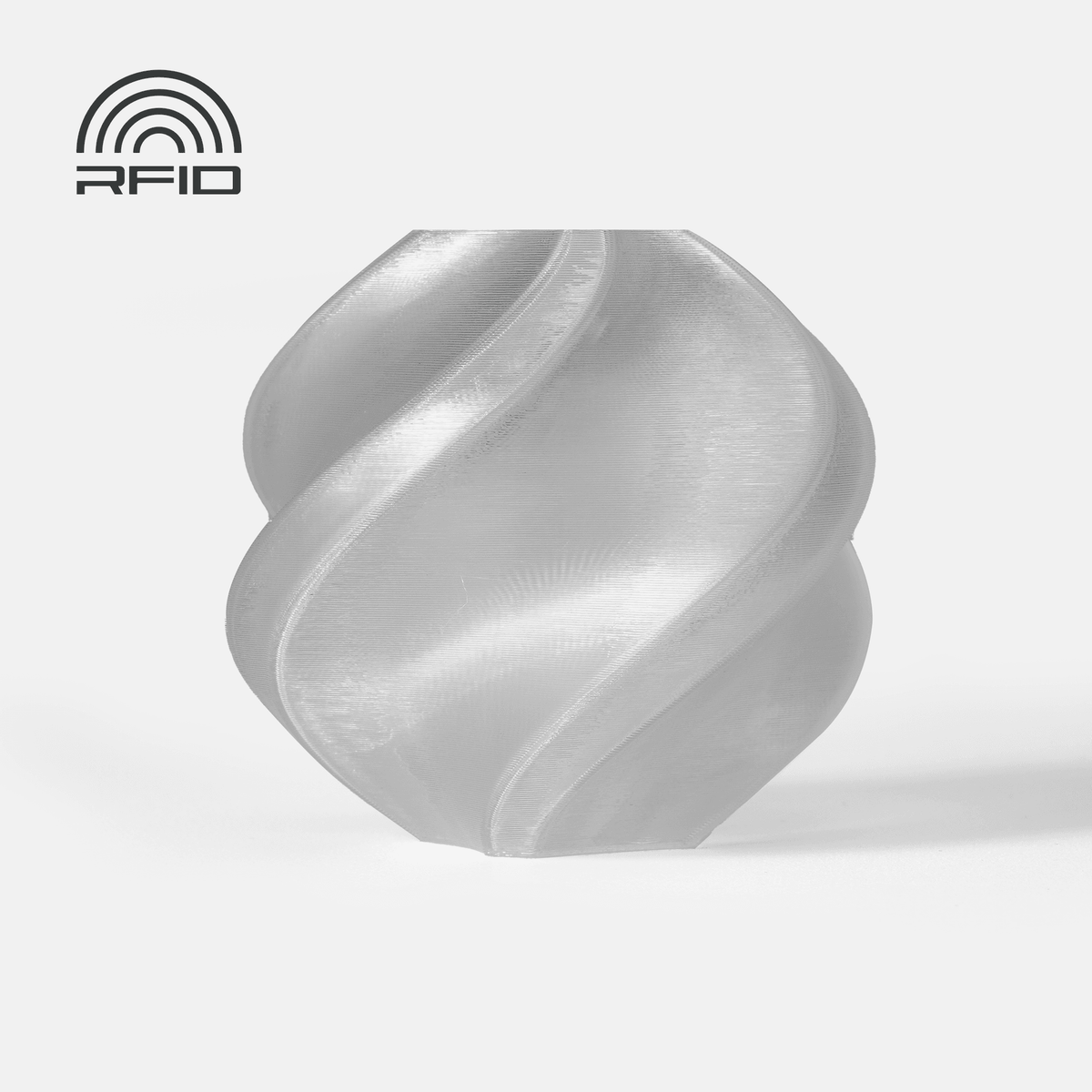 Bambu Lab PETG Translucent 1.75mm filament spool, front angle view showing glossy white material texture