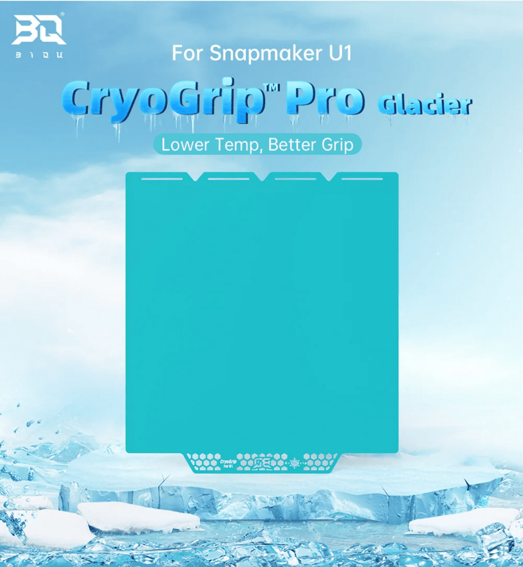BIQU Cryogrip Build Plate for Snapmaker U1 Frostbite or Glacier - 3docity