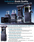 BIQU Panda Den Air industrial storage cabinet with filament spools and 3D printer accessories