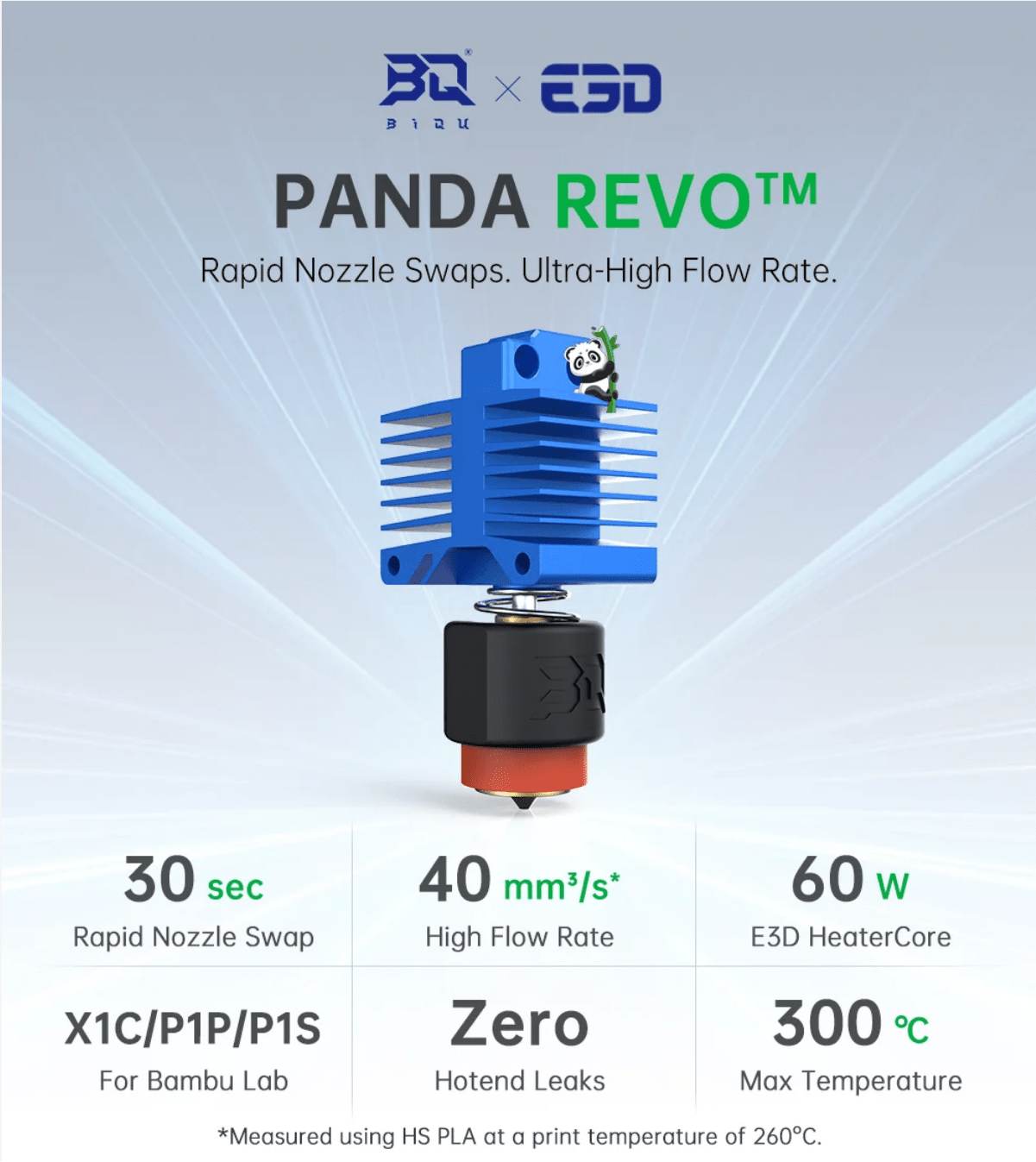 BIQU Panda Revo HIgh Flow Hotend Drop - in Upgrade for Bambu Lab P1 & X1 Series - 3docity
