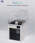 BIQU PopCap enclosure cover for Snapmaker U1 3D printer with heat retention design, white base unit shown at angle