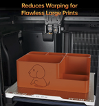 BIQU PyroGrip Build Plate orange textured surface with dog design in 3D printer