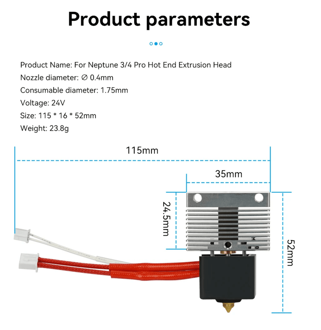 Complete Hotend Kit for Eleoo Neptune 4 / Pro - 3docity