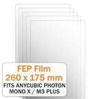 FEP Film for Anycubic Photon Mono X/ Mono X 6K/ M3 Plus/ Mono X2/ Mono X 6Ks (5 Pcs) - 3docity
