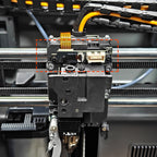 Fystec Extruder Board installed on Bambu Lab P2S toolhead with orange cable connector highlighted
