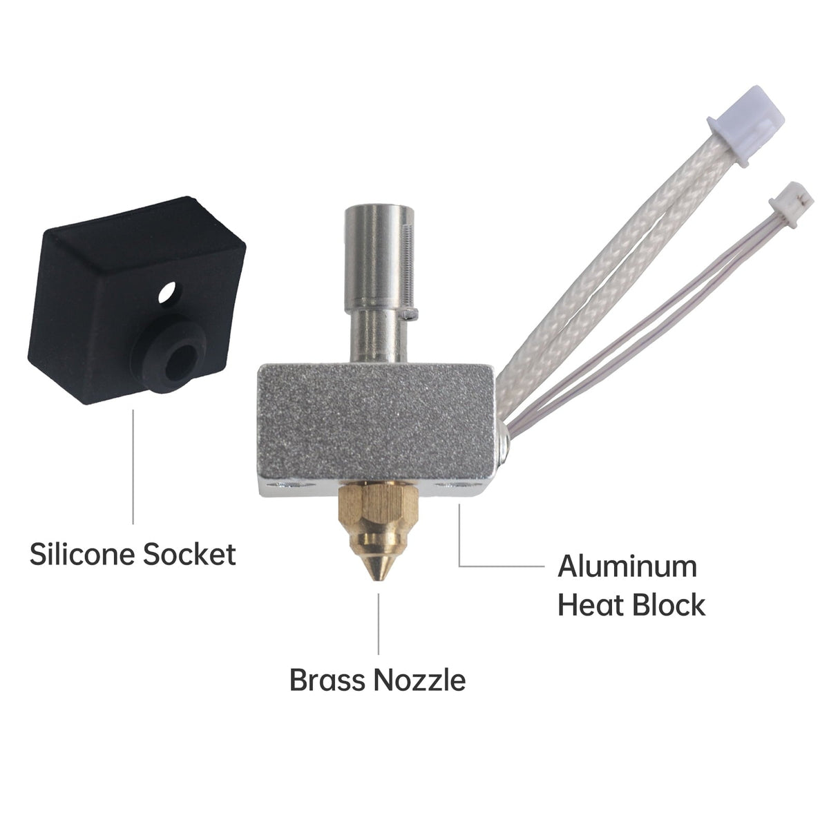 Hotend Heater Block Assembly for Ender 3 S1 / Sprite Extruder 260℃ Brass 0.4 - 3docity