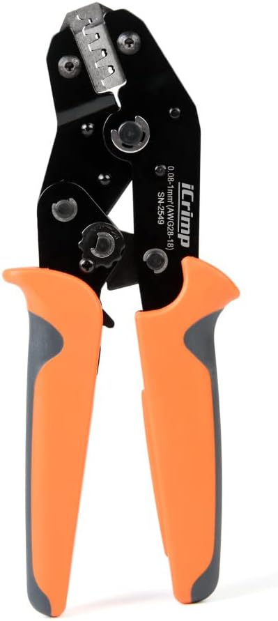 IWISS SN - 2549 Ratcheting Crimping Tool 0.08 - 1.0 mm ² 18 - 28AWG for PH2.0/XH2.54/2.54/2.8/3.0/3.96/4.8/KF2510/JST Terminal - 3docity
