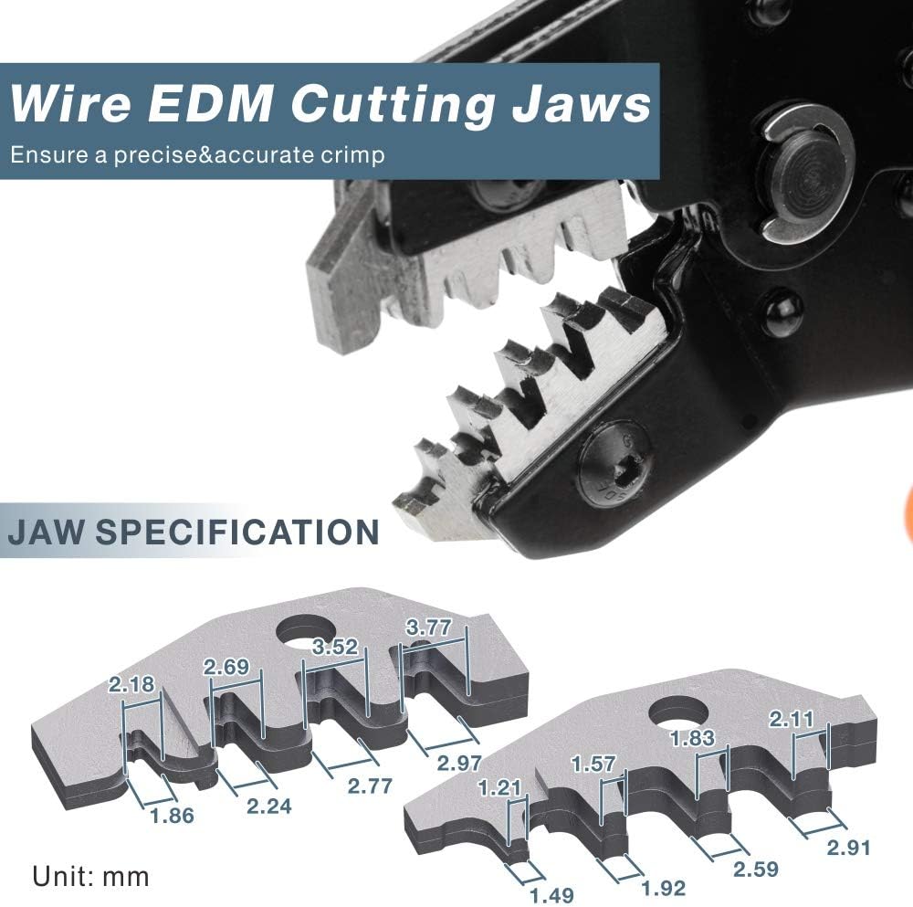 IWISS SN - 2549 Ratcheting Crimping Tool 0.08 - 1.0 mm ² 18 - 28AWG for PH2.0/XH2.54/2.54/2.8/3.0/3.96/4.8/KF2510/JST Terminal - 3docity