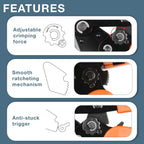 IWISS SN - 2549 Ratcheting Crimping Tool 0.08 - 1.0 mm ² 18 - 28AWG for PH2.0/XH2.54/2.54/2.8/3.0/3.96/4.8/KF2510/JST Terminal - 3docity