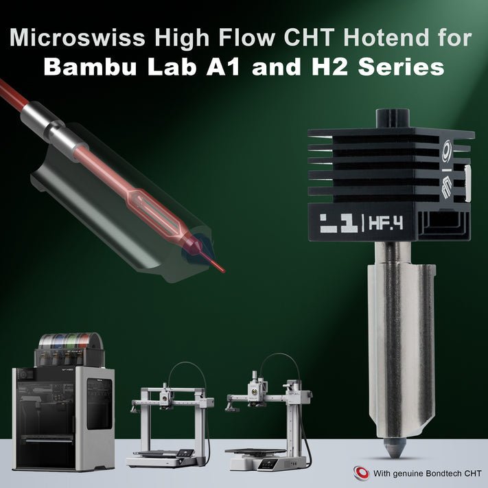 Microswiss CHT High Flow Hotend for Bambu Lab A1, A1 Mini, H2D, H2S - 3docity