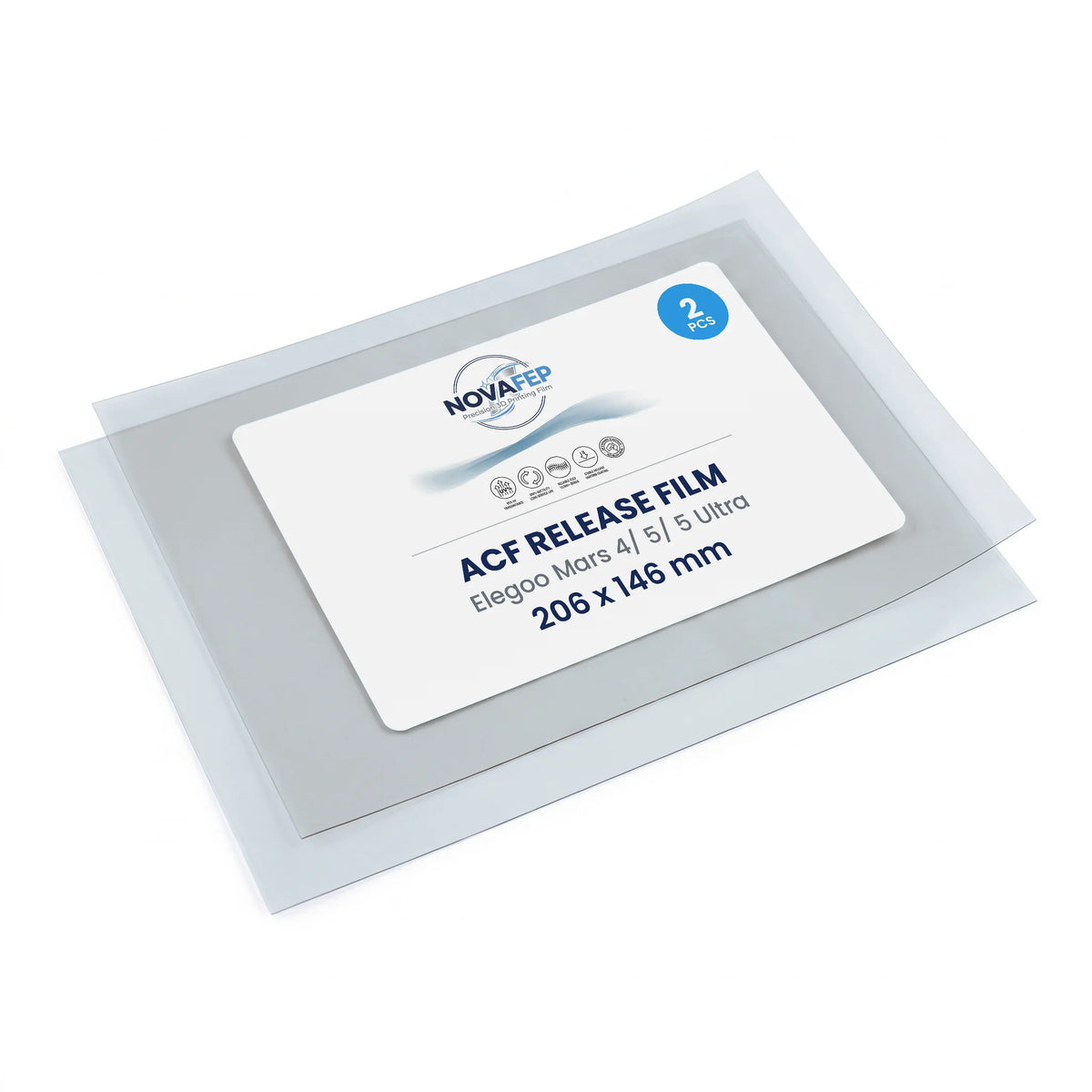 NOVAfep ACF release film for Elegoo Mars 4/ 5/ 5 Ultra – 2 pack, 206 × 146 mm