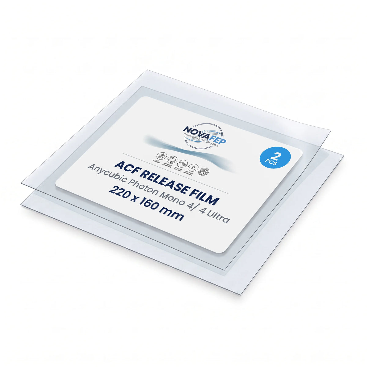 NOVAfep ACF release film for Anycubic Photon Mono 4/ 4 Ultra – 2 pack, 220 × 160 mm