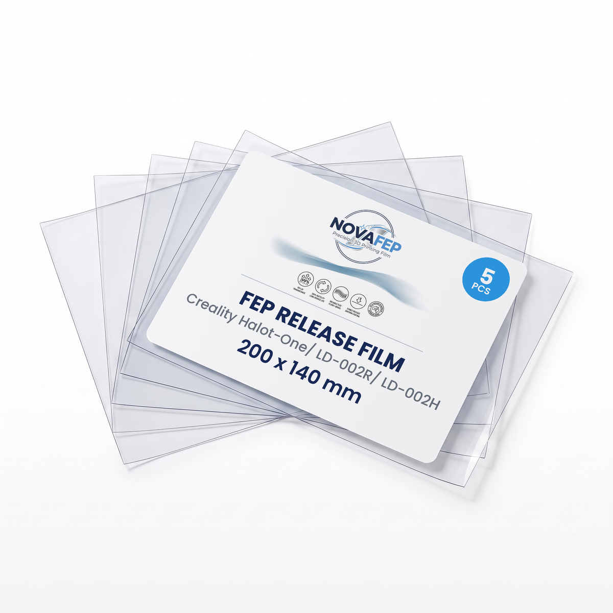NOVAfep FEP release film for Creality Halot-One, LD-002R and LD-002H, 5 sheets, 200 x 140 mm