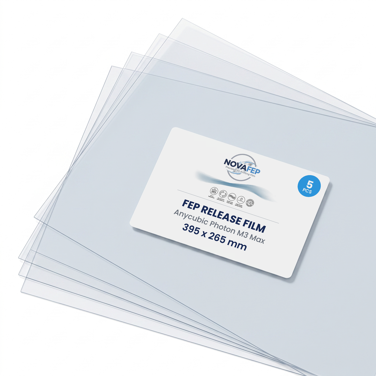 NOVAfep FEP release film for Anycubic Photon M3 Max, 5 sheets, 395 x 265 mm