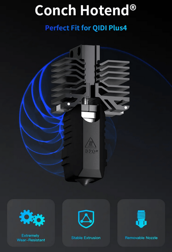 Phaetus Conch Hotend QIDI Plus4 - 3docity