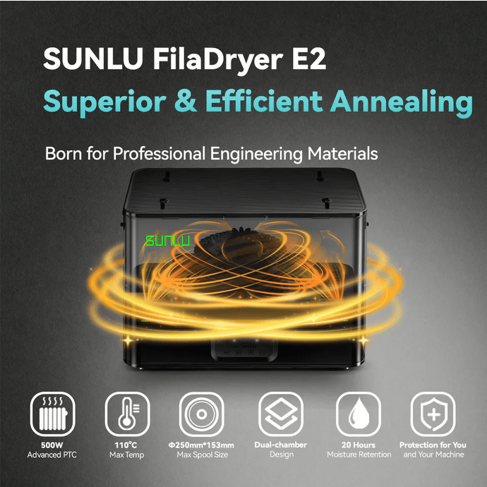 SUNLU FilaDryer E2 Professional Filament Drying and Annealing - 3docity
