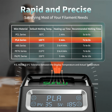 SUNLU Filament Connector FC01, Fusion Splicer, Weldable to 1.75mm PLA, ABS, PETG, PCL, PA and PC Filament - 3docity