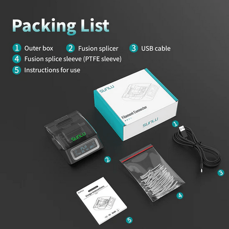 SUNLU Filament Connector FC01, Fusion Splicer, Weldable to 1.75mm PLA, ABS, PETG, PCL, PA and PC Filament - 3docity
