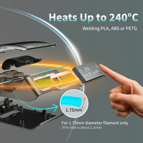 SUNLU Filament Connector FC01, Fusion Splicer, Weldable to 1.75mm PLA, ABS, PETG, PCL, PA and PC Filament - 3docity