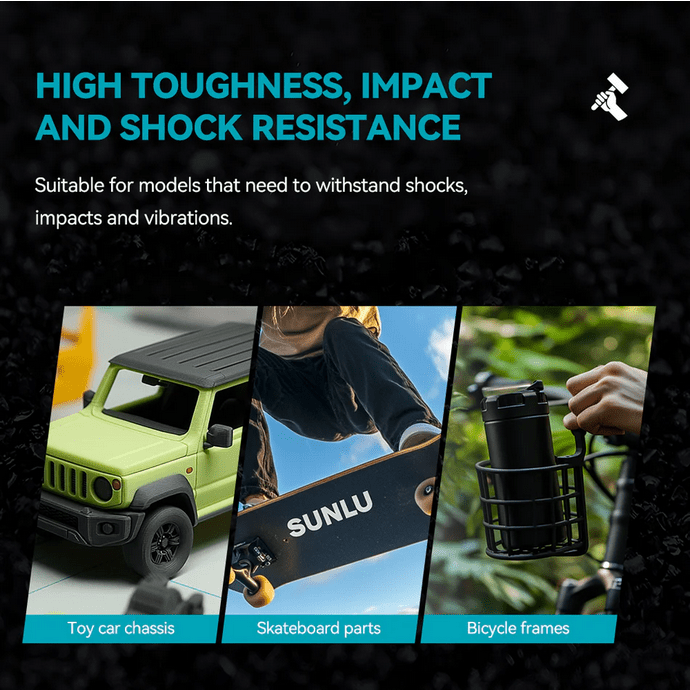 SUNLU PA12 - CF Nylon 12 Carbon Fibre Black 1.75mm Filament 1kg Spool - 3docity