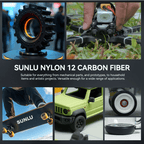 SUNLU PA12 - CF Nylon 12 Carbon Fibre Black 1.75mm Filament 1kg Spool - 3docity